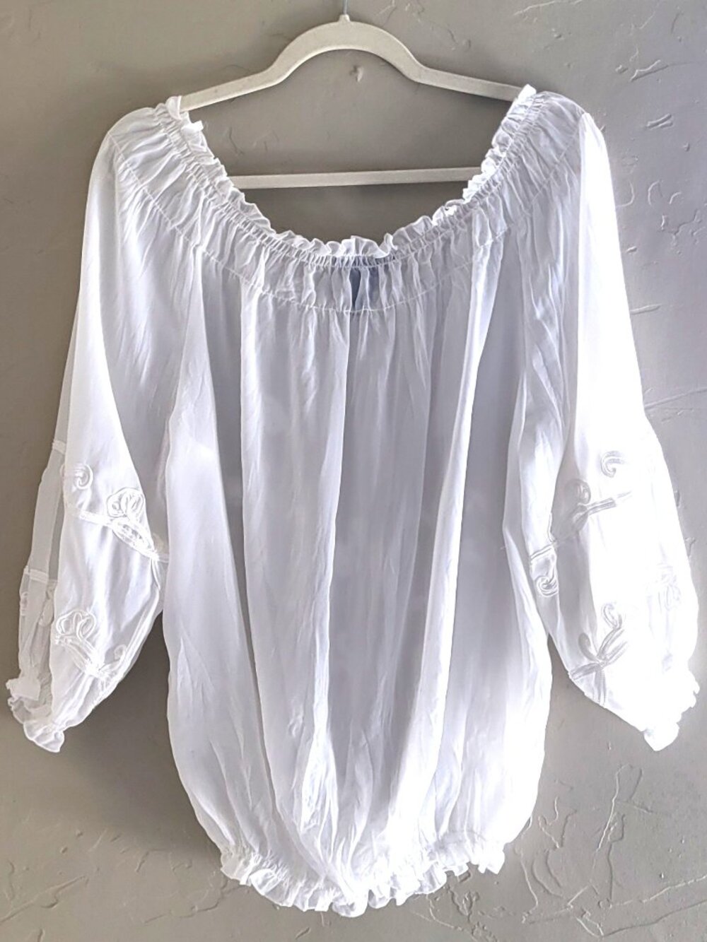 Sheer Boho Peasant Blouse - Picture 3 of 5